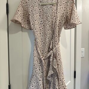 Topshop Cream Floral Midi Dress